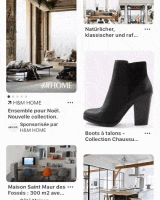 Carrousel sponsorisés Pinterest