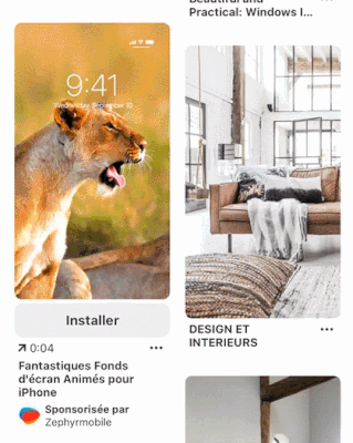 Epingles d'application Pinterest