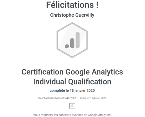 Expert certifié Google Analytics